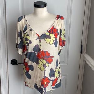 Anthropologie Floral Top Size M